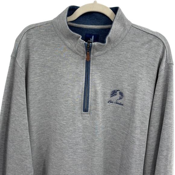 Johnnie-O Light Gray Sully Quarter Zip 1/4 Pullover Sweater - Picture 5 of 12